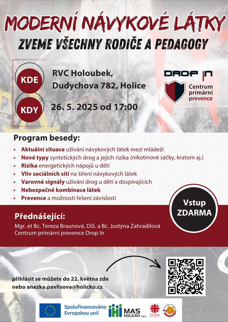 Moderní návykové látky – beseda pro rodiče a pedagogy